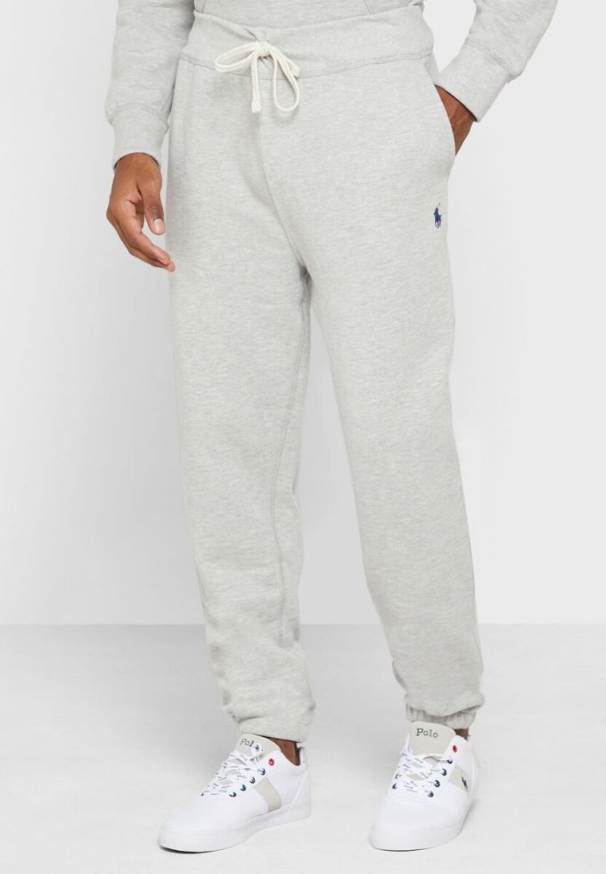 Pantalon de survêtement gris à cordon de serrage Ralph Lauren pour homme Pantalon de survêtement gris à cordon de serrage Ralph Lauren pour homme