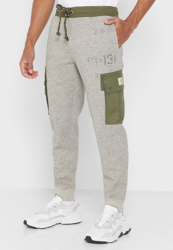 Pantalon de survêtement imprimé gris Ralph Lauren pour homme Pantalon de survêtement imprimé gris Ralph Lauren pour homme