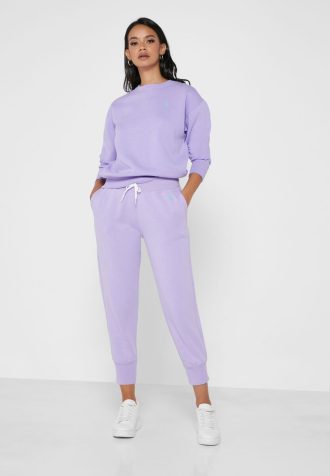 Pantalon de survêtement large violet Ralph Lauren pour femme