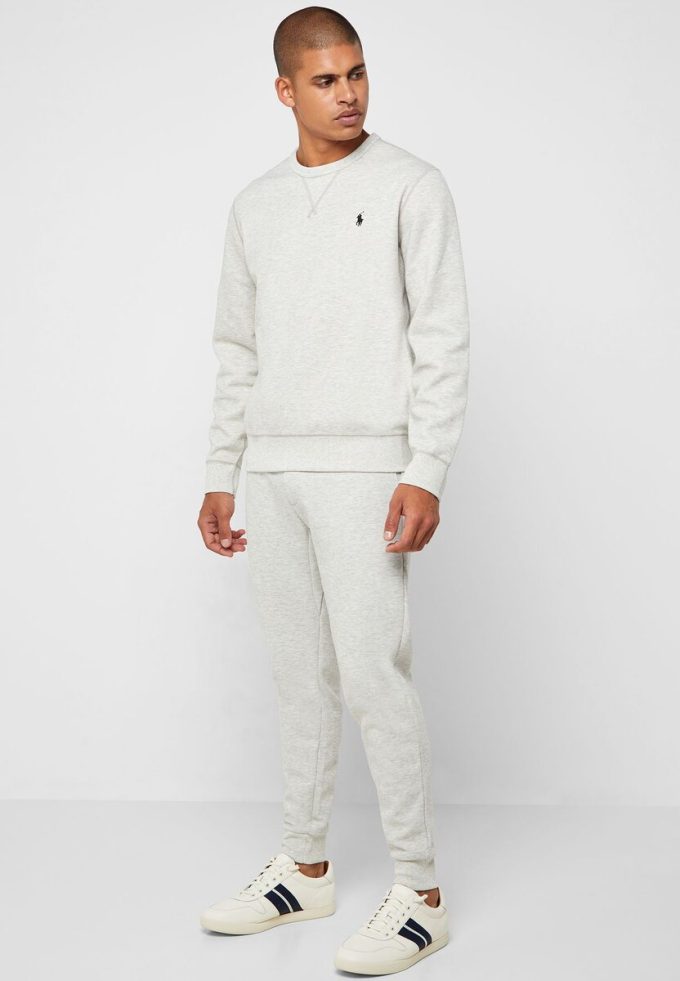 Pantalon de survêtement à revers Essential Ralph Lauren gris pour homme Pantalon de survêtement à revers Essential Ralph Lauren gris pour homme