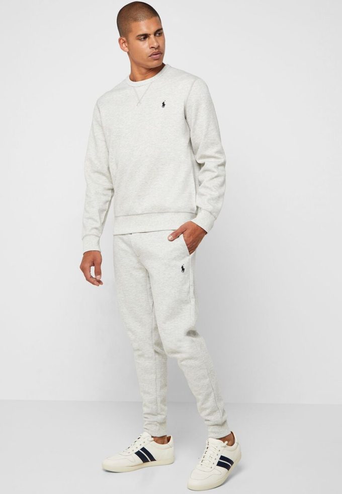 Pantalon de survêtement à revers Essential Ralph Lauren gris pour homme Pantalon de survêtement à revers Essential Ralph Lauren gris pour homme