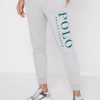 Pantalon de survêtement à revers gris avec logo Ralph Lauren pour homme Pantalon de survêtement à revers gris avec logo Ralph Lauren pour homme