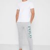 Pantalon de survêtement à revers gris avec logo Ralph Lauren pour homme Pantalon de survêtement à revers gris avec logo Ralph Lauren pour homme