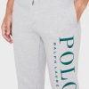 Pantalon de survêtement à revers gris avec logo Ralph Lauren pour homme Pantalon de survêtement à revers gris avec logo Ralph Lauren pour homme