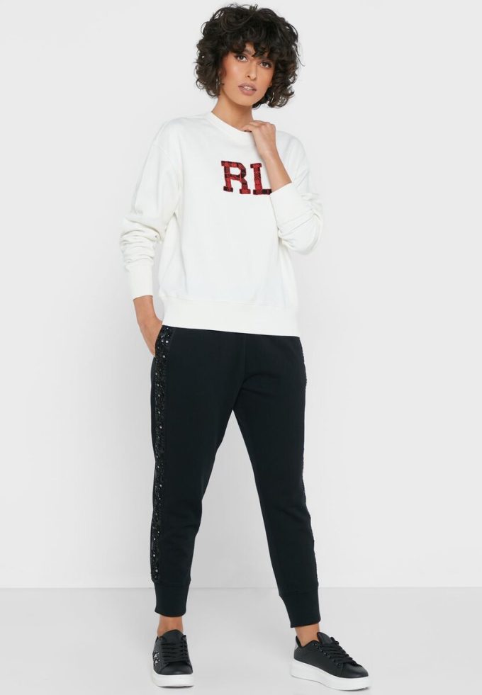 Pantalon de survêtement taille haute noir Ralph Lauren pour femme Pantalon de survêtement taille haute noir Ralph Lauren pour femme