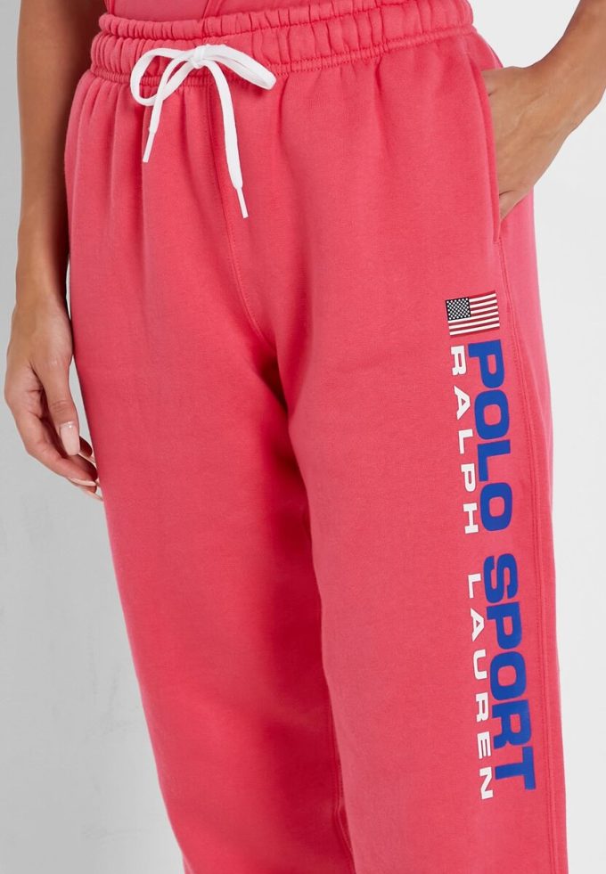 Pantalon de survêtement taille haute rose Ralph Lauren pour femme Pantalon de survêtement taille haute rose Ralph Lauren pour femme