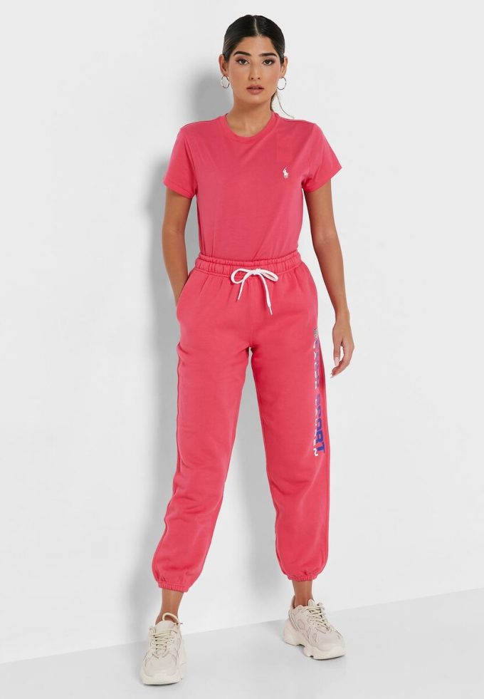 Pantalon de survêtement taille haute rose Ralph Lauren pour femme Pantalon de survêtement taille haute rose Ralph Lauren pour femme