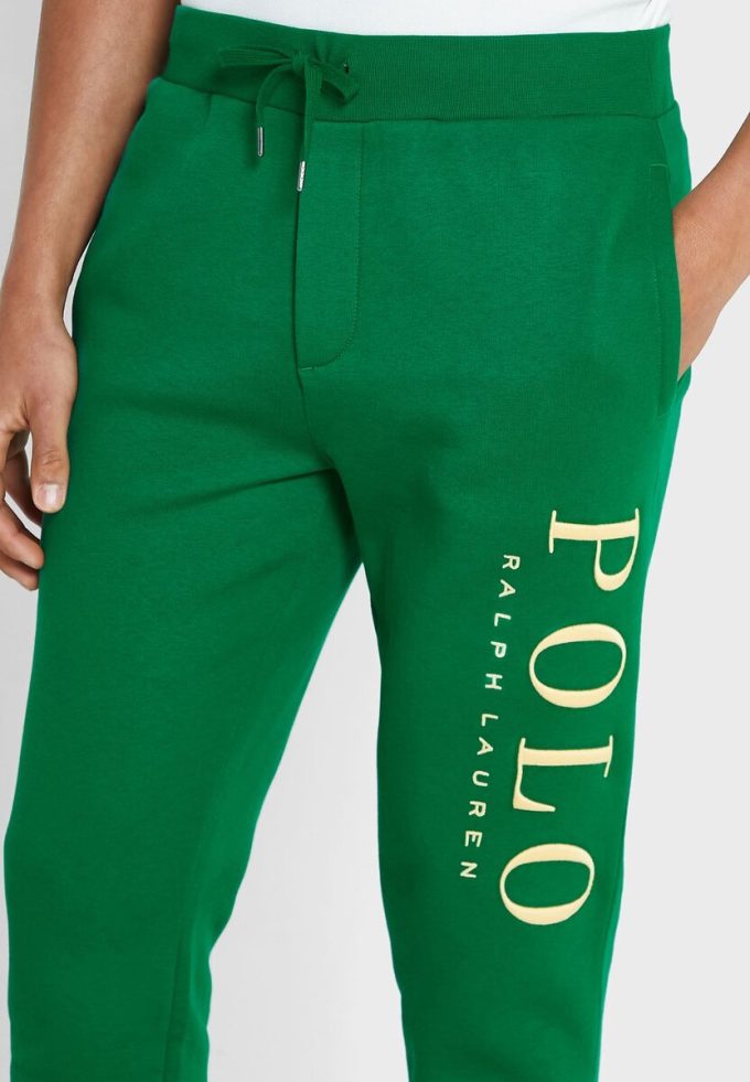 Pantalon de survêtement vert avec logo Ralph Lauren pour homme Pantalon de survêtement vert avec logo Ralph Lauren pour homme