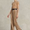 Pantalon droit en laine mélangée marron Ralph Lauren pour femme