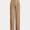 Pantalon droit en laine mélangée marron Ralph Lauren pour femme