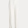 Pantalon droit en satin blanc Ralph Lauren pour femme Pantalon droit en satin blanc Ralph Lauren pour femme