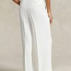 Pantalon droit en satin blanc Ralph Lauren pour femme Pantalon droit en satin blanc Ralph Lauren pour femme