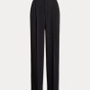 Pantalon droit en satin noir Ralph Lauren pour femme Pantalon droit en satin noir Ralph Lauren pour femme