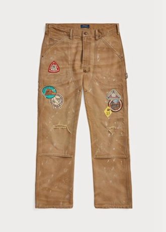 Pantalon en toile marron Ralph Lauren coupe décontractée pour homme