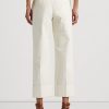 Pantalon femme Ralph Lauren en coton extensible double face crème à la cheville Pantalon femme Ralph Lauren en coton extensible double face crème à la cheville