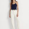 Pantalon fuselé en cady extensible Ralph Lauren crème pour femme Pantalon fuselé en cady extensible Ralph Lauren crème pour femme