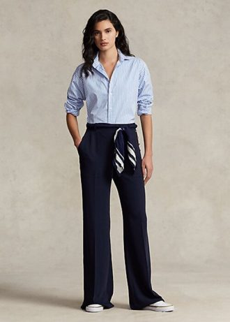 Pantalon large bleu marine Ralph Lauren Cady pour femme Pantalon large bleu marine Ralph Lauren Cady pour femme