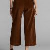 Pantalon large court en velours côtelé marron pour femme Ralph Lauren