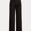 Pantalon large en crêpe de laine à rayures noires Ralph Lauren pour femme