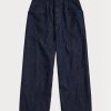 Pantalon large en denim de coton et lin bleu marine Ralph Lauren pour femme Pantalon large en denim de coton et lin bleu marine Ralph Lauren pour femme