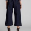 Pantalon large en denim de coton et lin bleu marine Ralph Lauren pour femme Pantalon large en denim de coton et lin bleu marine Ralph Lauren pour femme