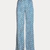 Pantalon large en satin bleu à motif étoile Ralph Lauren pour femme