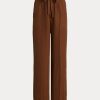 Pantalon large en soie mélangée marron Ralph Lauren pour femme Pantalon large en soie mélangée marron Ralph Lauren pour femme