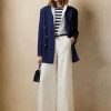 Pantalon large en soie Shantung Elaine de Ralph Lauren pour femme blanc