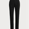 Pantalon long en gabardine de laine noire pour femme Ralph Lauren Clancy