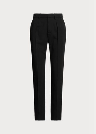 Pantalon long en gabardine de laine noire pour femme Ralph Lauren Clancy Pantalon long en gabardine de laine noire pour femme Ralph Lauren Clancy
