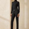 Pantalon noir en laine vierge Ralph Lauren Simone pour femme