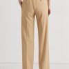 Pantalon plissé en sergé de laine mélangée Ralph Lauren kaki pour femme Pantalon plissé en sergé de laine mélangée Ralph Lauren kaki pour femme