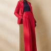 Pantalon Ralph Lauren Graciela en soie shantung pour femme rouge