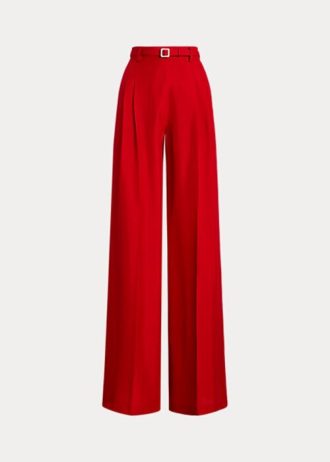 Pantalon Ralph Lauren Graciela en soie shantung pour femme rouge