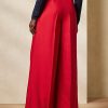 Pantalon Ralph Lauren Graciela en soie shantung pour femme rouge