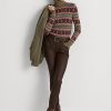 Pantalon skinny en cuir nappa marron Ralph Lauren pour femme