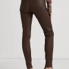 Pantalon skinny en cuir nappa marron Ralph Lauren pour femme