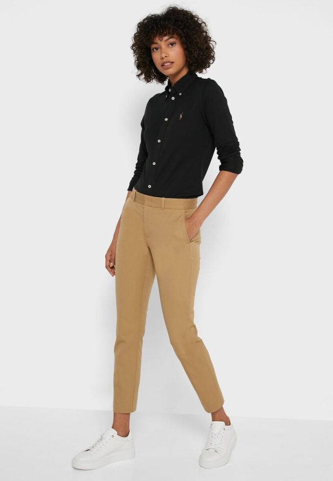 Pantalon taille haute marron Ralph Lauren pour femme Pantalon taille haute marron Ralph Lauren pour femme