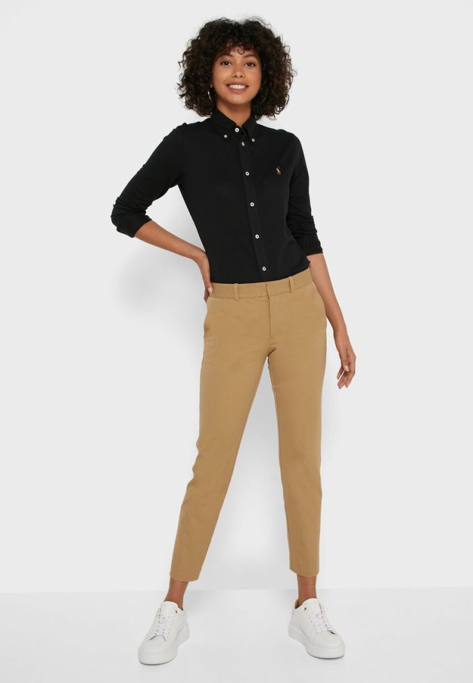 Pantalon taille haute marron Ralph Lauren pour femme Pantalon taille haute marron Ralph Lauren pour femme