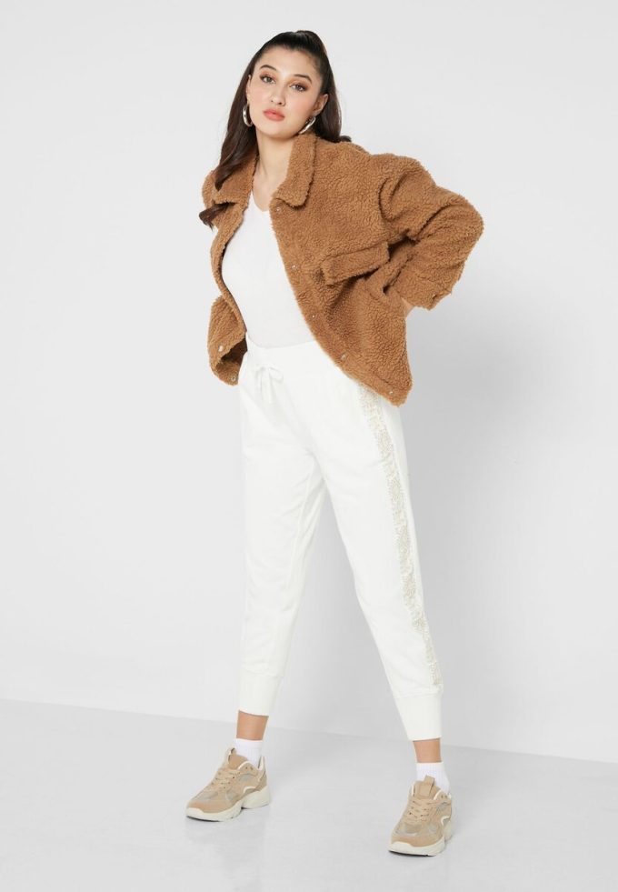 Pantalon tricoté taille haute blanc Ralph Lauren pour femme Pantalon tricoté taille haute blanc Ralph Lauren pour femme