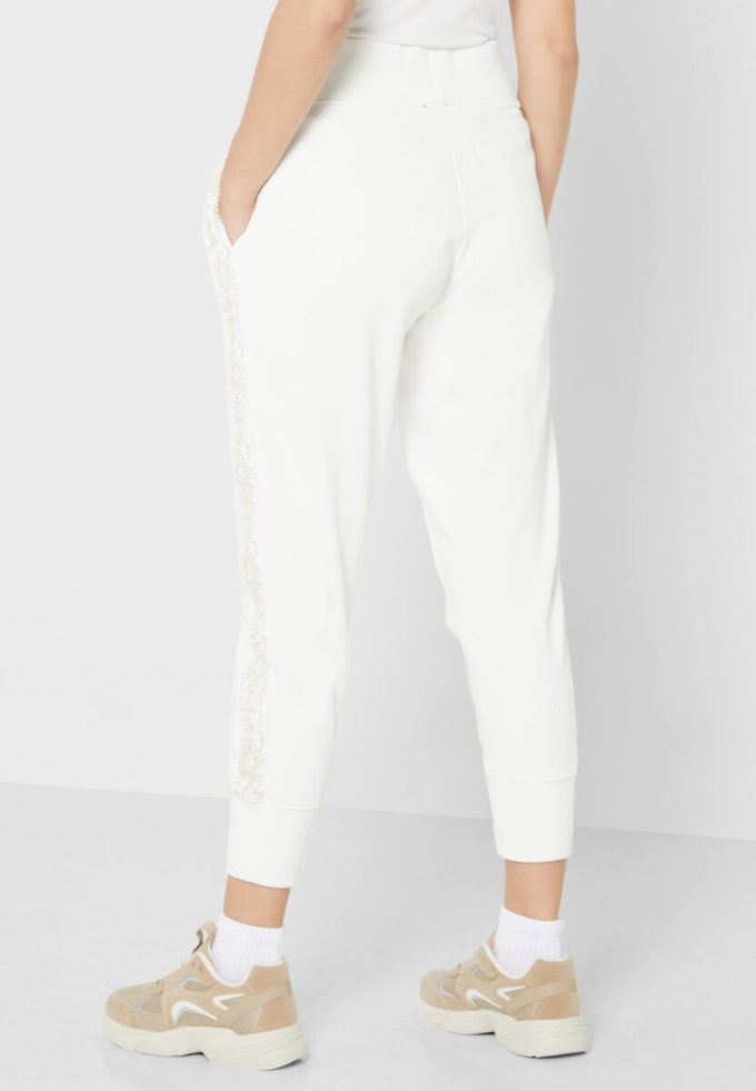 Pantalon tricoté taille haute blanc Ralph Lauren pour femme Pantalon tricoté taille haute blanc Ralph Lauren pour femme