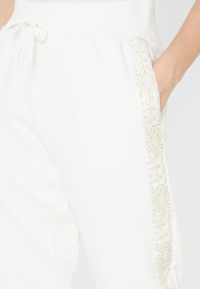 Pantalon tricoté taille haute blanc Ralph Lauren pour femme Pantalon tricoté taille haute blanc Ralph Lauren pour femme
