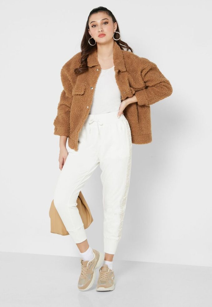 Pantalon tricoté taille haute blanc Ralph Lauren pour femme Pantalon tricoté taille haute blanc Ralph Lauren pour femme