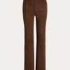 Pantalon évasé en daim d’agneau chocolat pour femme Ralph Lauren Pantalon évasé en daim d’agneau chocolat pour femme Ralph Lauren