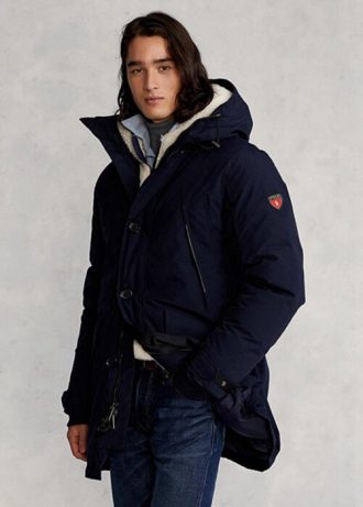 Parkas imperméables en duvet bleu marine Ralph Lauren pour homme