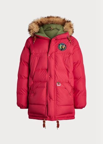 Parkas réversibles en duvet rouges Ralph Lauren pour hommes