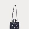 Petit sac cartable Marcy en cuir à pois Ralph Lauren bleu marine/vanille raffiné pour femme