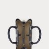 Petit sac cartable Marcy en cuir à pois Ralph Lauren bleu marine/vanille raffiné pour femme