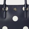 Petit sac cartable Marcy en cuir à pois Ralph Lauren bleu marine/vanille raffiné pour femme
