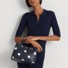 Petit sac cartable Marcy en cuir à pois Ralph Lauren bleu marine/vanille raffiné pour femme